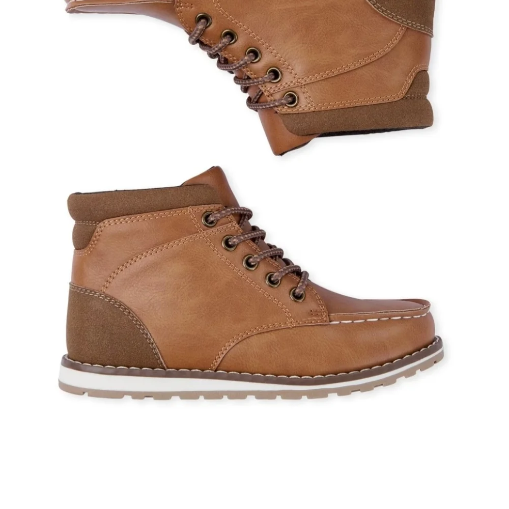 The Children's Place Tan Boys Lace Up Moccasin Boots
